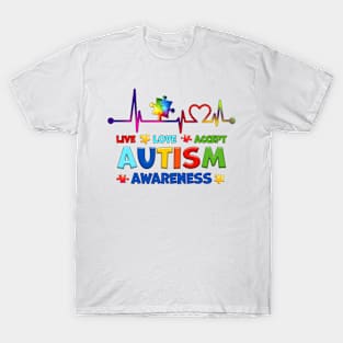 Puzzle Heart Autism Awareness Gift for Birthday, Mother's Day, Thanksgiving, Christmas T-Shirt